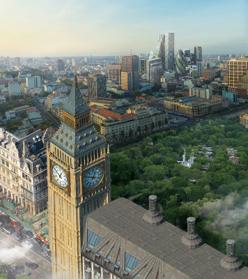 Лондон, Биг Бэн Макет 3D картины "Лондон" пол+стена