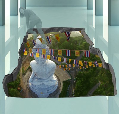 Тайланд, статуя Будды Макет 3D картины "Тайланд, статуя Будды" для печати наклейки на пол