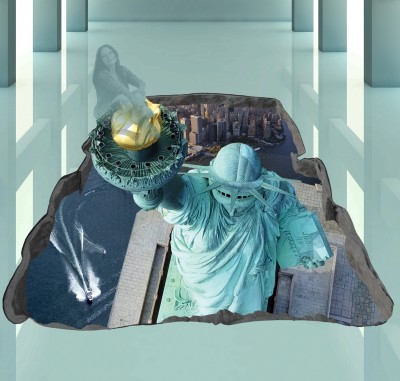 Статуя Свободы, США Макет 3D картины "Статуя Свободы, США" для печати наклейки на пол
